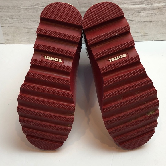 Sorel Joan Short Rain Cherry Red Waterproof Boots size 6 - Picture 10 of 10